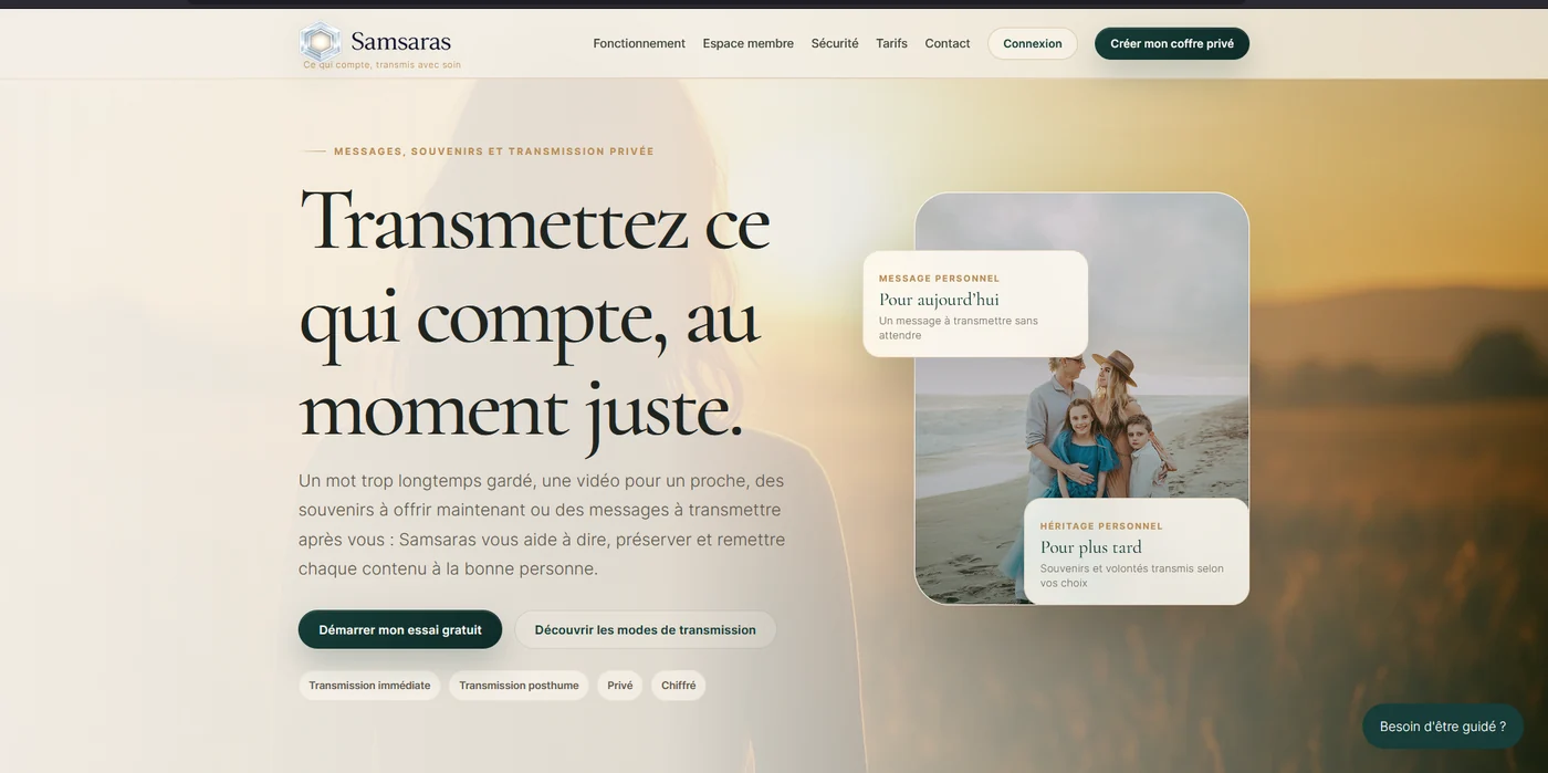 Aperçu du site Samsaras